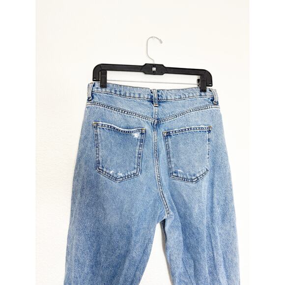 ZARA The 90's Full Length Jeans Size 8 Distressed High Rise Straight Leg - Picture 10 of 12